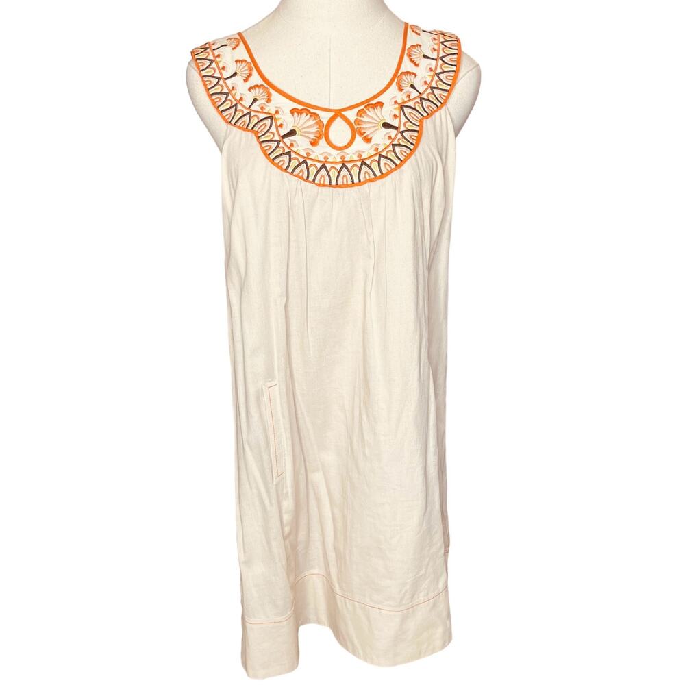 Floreat Anthropologie Women’s Size Medium Embroidered Dress Cutaway Shoulders